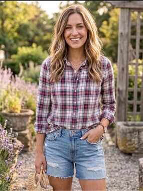 J. Crew The Perfect Shirt in plaid, Size Small